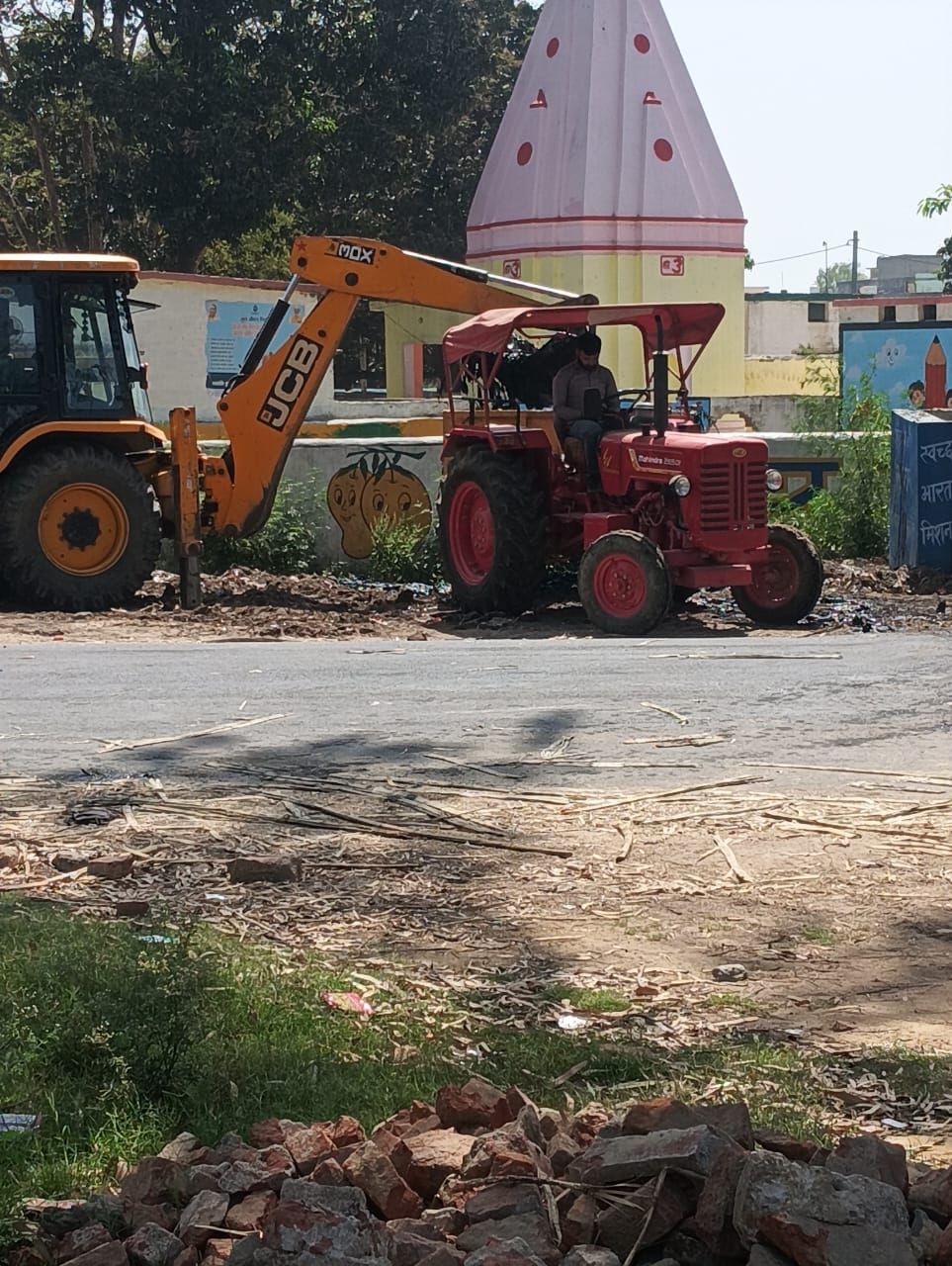 JCB excavation for JJM pipeline