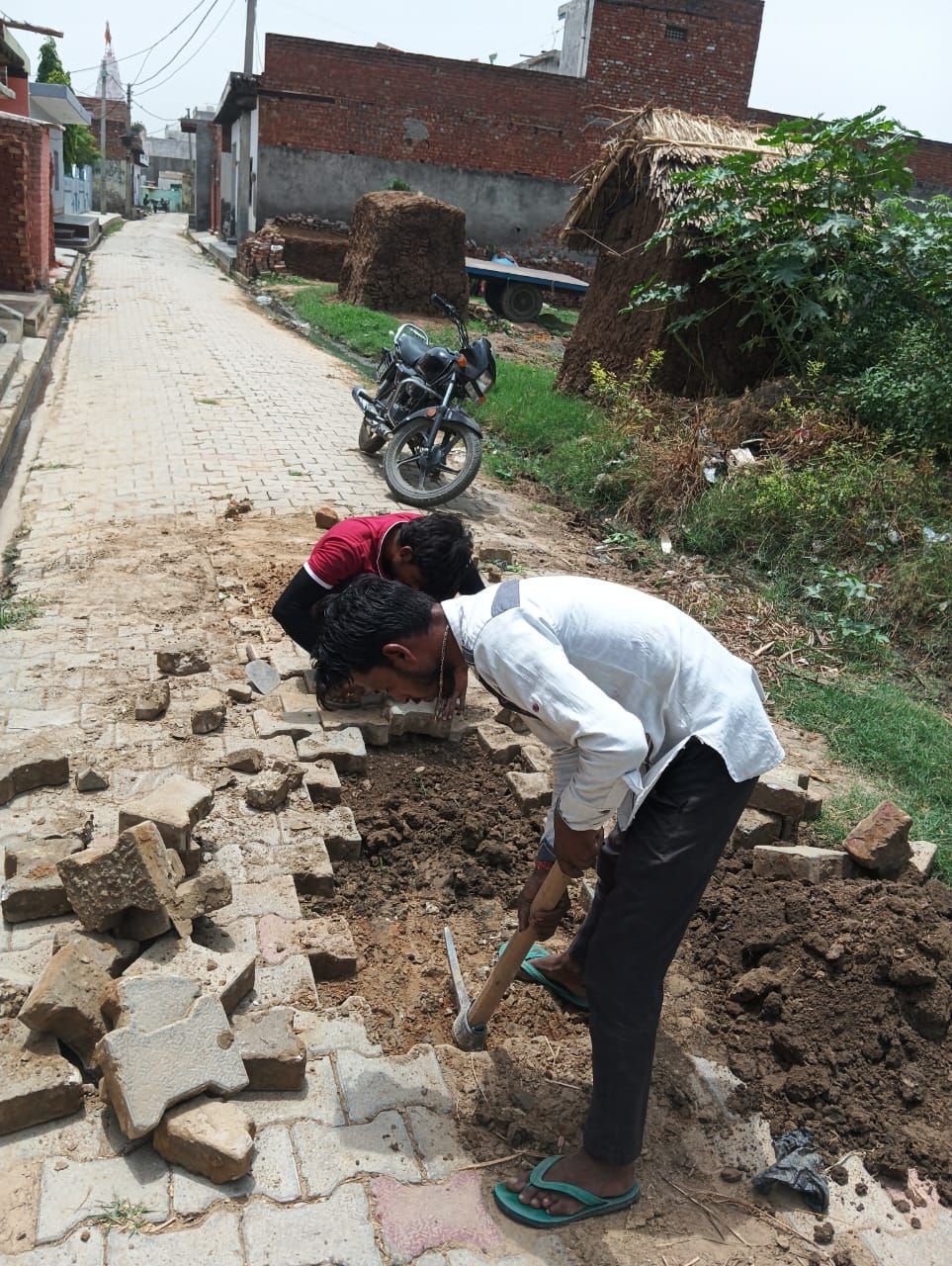 Road restoration after pipeline work
